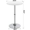 thumbnail image 4 of Leopard MDF Round Top Not Adjustable (41 INCHES Height) Bar Table, Pub Table with Silver Leg and Base (White), 4 of 4