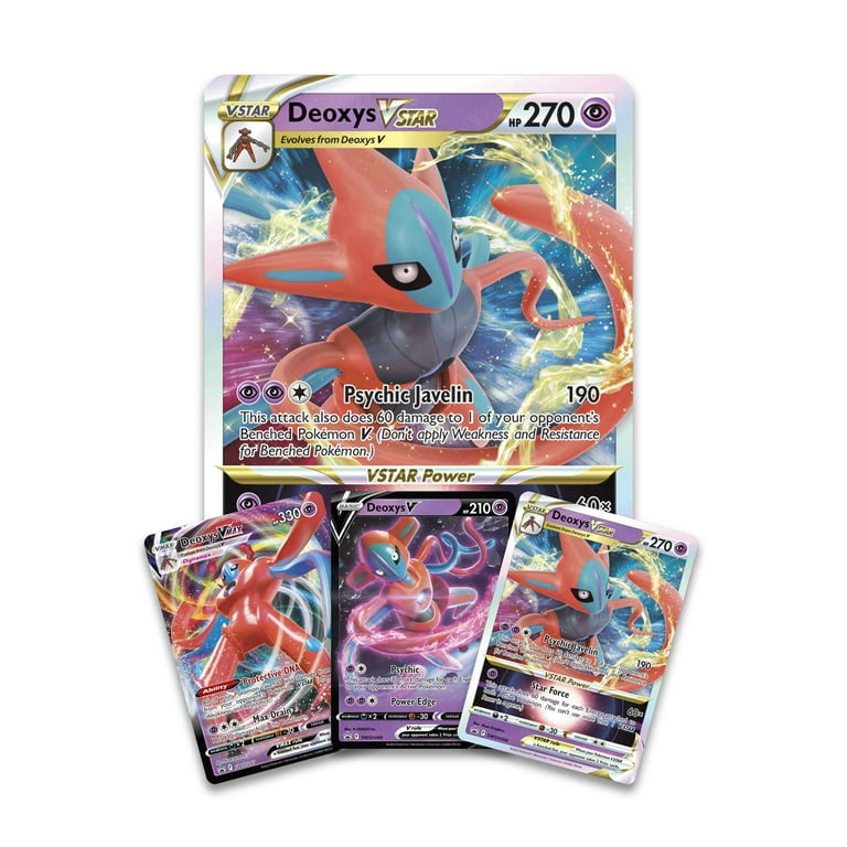 Pokemon Sword & Shield Deoxys VMAX & VSTAR Battle Box (4 Booster Packs,  Promo Card, 2 Etched Promo Cards, Oversize Card & More) 