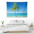 thumbnail image 3 of Nawypu  Wall Art Canvas Painting Palms and   Beach With Palm Trees on White Beaches and Blue Oceans Picture Poster Print Framed and Stretched Ready to Hang for Living Room 40x30inch, 3 of 7