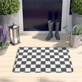 thumbnail image 2 of Gray and White Checkerboard Checkered Flannel Non Slip Door Rugs,Washable Door Mats Indoor,Decorative Door Mats,Dirt-Resistant and Absorbent Doormat for Entrance,Bedroom,Kitchen,Bathroom,31.5"x17", 2 of 4