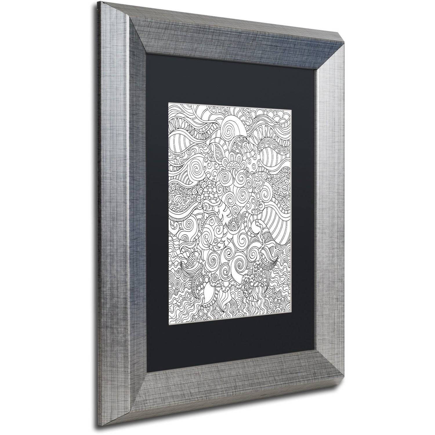 Trademark Fine Art "Mixed Coloring Book 53" Canvas Art by Kathy G. Ahrens, Black Matte, Silver Frame