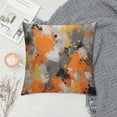 thumbnail image 2 of Creowell  Orange and Grey Paint Splatter Throw Pillow Cover Soft Cozy Decorative Throw Pillowcases Cushion Case for Home Decor Living Room Bed Couch Car Covers, 2 of 5