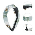 thumbnail image 3 of Unique Bargains 1 Pc Grace Lily Pattern Wide Cross Knot Headbands for Women Blue, 3 of 6
