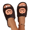 thumbnail image 3 of Halloween Slippers for Women Funny Pumpkin Print Open Toe Plush Cotton Slippers Anti-slip House Warm Shoes, 3 of 5