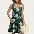 thumbnail image 4 of Rciityk Sundresses for Women Summer Crew Neck Tank Dress Beach Boho Mini Dresses Casual Loose Floral Printed Sleeveless Pockets Dress, 4 of 6