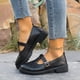 thumbnail image 2 of Mujeres Zapatos Negros Estilo Mary Jane T Correa Hebilla Sandalias, Sandalias de las Mujeres Cómodas Más Tamaño Tacón Grueso Primavera Verano, 2 of 9