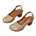 thumbnail image 4 of DIVVce Cutout Closed Toe Block Heel Slingback Sandals For Women Adjustable Buckle Comfort Footwear, 4 of 5