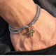 thumbnail image 5 of Pulsera de acero inoxidable con doble cadena y Cruz hueca para hombre, pulsera con cierre de garra de langosta, joyería para fiesta Punk de Hip Hop, 5 of 5