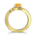 thumbnail image 4 of 2.50 T.C.W Forme Ronde Citrine & Rouge Rubis Pierre Précieuse Sparkle Bague de Mariée pour les Femmes Solide 14K Or Jaune Taille 5.5 par Diamond-Capitals, 4 of 8