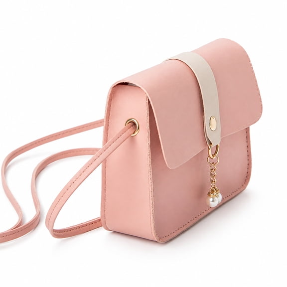 TAILNOVA Crossbody Bag for Girls PU Leather Girls Purse Small Shoulder Bag with Pendant Purse for Girls 10-12 Girls Purses Age 8-10
