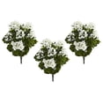 thumbnail image 3 of Nearly Natural 6131-S3-WH Geranium Artificial Bush UV Resistant, White - Set of 3, 3 of 3