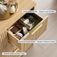 thumbnail image 6 of 7 Drawer Fluted Wooden Chest of Drawers, 47.24" Wide Modern Dresser with Metal Handles, Clothes Storage Organizer & TV Stand for Bedroom Living Room - Natural, 6 of 8