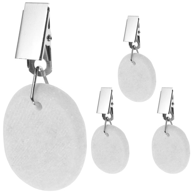 4pcs Camping Tablecloth Weights Tablecloth Pendants Table Covers Fixing Clip With Stone Weight