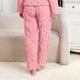 thumbnail image 4 of Sherpa Pajama Pants Women Soft Drawstring Elastic Waist Fluffy Pants Comfy Lounge Fleece Lined Sleepwear Bottoms Watermelon Red Free, 4 of 4