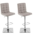 thumbnail image 1 of CorLiving Quinn Modern Fabric Upholstered Adjustable Height Barstools Set of 2 - Swivel Bar Stools with Back, Perfect Kitchen Stools for Island, Bar Chairs & Counter Height Stools, 1 of 9