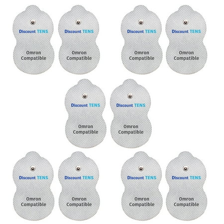 TENS Electrodes Compatible with Omron - 10 (5 Pair) Premium Omron Compatible Replacement Pads for TENS Units - Discount TENS Brand