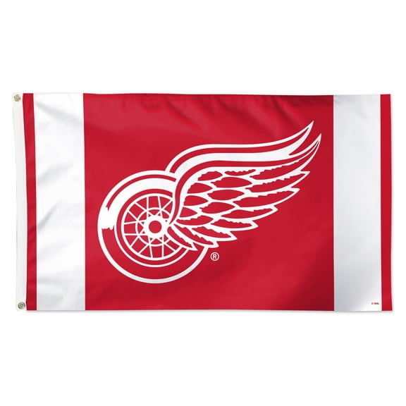 WinCraft Detroit Red Wings 3' x 5' Logo Stripe Deluxe Single-Sided Flag