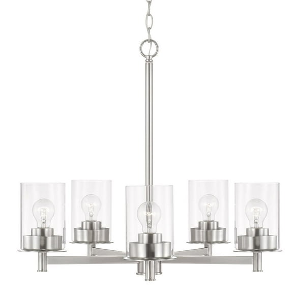Capital Lighting 446851-532 Mason 5 Light 26" Wide Chandelier - Nickel