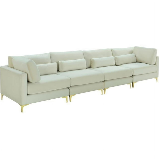 Meridian Furniture Canapé Modulaire en Velours Crème Julia