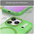 thumbnail image 5 of For iPhone 17 Pro Case (Compatible with MagSafe) Slim Frosted Translucent Shockproof with Anti-Fingerprint Phone Case,Green,For iPhone 17 Pro, 5 of 8