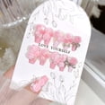 thumbnail image 2 of Uñas postizas Press on FIEONCIY, rosa floral, tamaño mediano, cuadradas, 24 piezas, 2 of 6