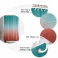 thumbnail image 3 of Red Cyan Shower Curtain, 72" x 72", Turquoise Gradient Waterproof Bathroom Curtain Washable Shower Curtain Set with 12 Hooks, 3 of 6