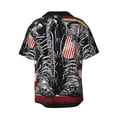 thumbnail image 4 of Balery Veterans Day1 Men's Casual Button Down Shirt Short Sleeve Textured Summer Cuban Beach Shirts-Small, 4 of 7