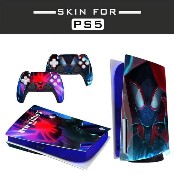 Adhesive Skin - Compatible for PS5 - Cover to customize the Console - Removable Vinyl Film - Matte Satin HD Quality (Disk, Spiderman Miles Morales04)