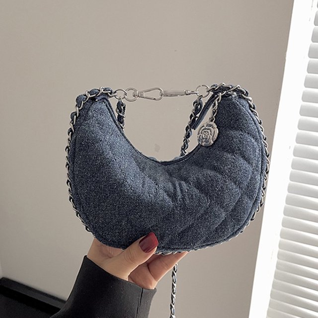 Bolso de mensajero para mujer, suave y duradero, con axila de vaquero para mujer (azul oscuro)