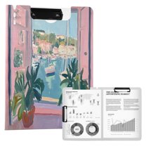 FORMRS A4 Clipboard Folder with Pen Holder Horizontal Foldable School Office Binder, Sea Boat