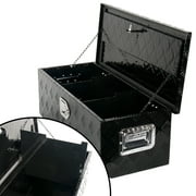 FGJQEFG 30 Inch Aluminium Truck Tool Box w/ Partition for Truck Bed Trailer Pickup Box w/ Lock 30x13x10 Inch
