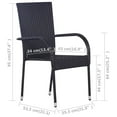 thumbnail image 2 of vidaXL Stackable Patio Chairs Outdoor Wicker Patio Dining Chair Poly Rattan, 2 of 4
