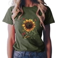 thumbnail image 2 of vigerkar Women's Sunflower Graphic T-Shirts Boho Wildflowers Tee Tops Summer Vintage Short Sleeve Casual Holiday Tops (AG, L), 2 of 6