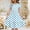 Blue, variant on FamilyThread Girls Summer Polka Dot Dresses with Ruffle Short Sleeve Casual A-Line Swing Twirly School Sundress For 5-14Y