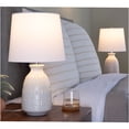 thumbnail image 2 of JERFIT Set of 2 Modern Ceramic Table Lamps with Linen Shade, Off-White Textured Base and Polished Nickel Accent for Bedroom, Living Room, or Office, 2 of 5