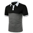 thumbnail image 1 of Wolfast Into The Am T-Shirts pour Hommes Décontracté à Boutons Manches Courtes Patchwork Col Rabattu Chandail T-Shirt Hauts T-Shirts pour Hommes Manches Courtes, 1 of 9
