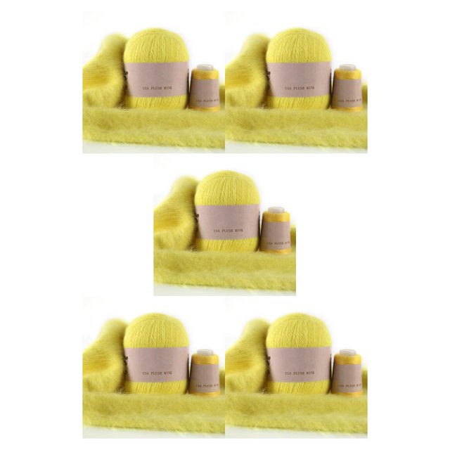 Bearachild Juego de bolas de hilo para tejer de 50g y 20g, Kit de hilo de ganchillo, suministros para tejer a mano, accesorio de costura, amarillo limón Type2 NO2 Bearachild CBP500616