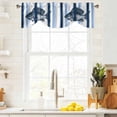 thumbnail image 4 of Fish Tie Up Valances Curtain, Adjustable Kitchen Blue Striped Valances for Windows Decor, Rod Pocket Short Curtains Set for Bedroom/Bathroom, 54"x18", 4 of 9