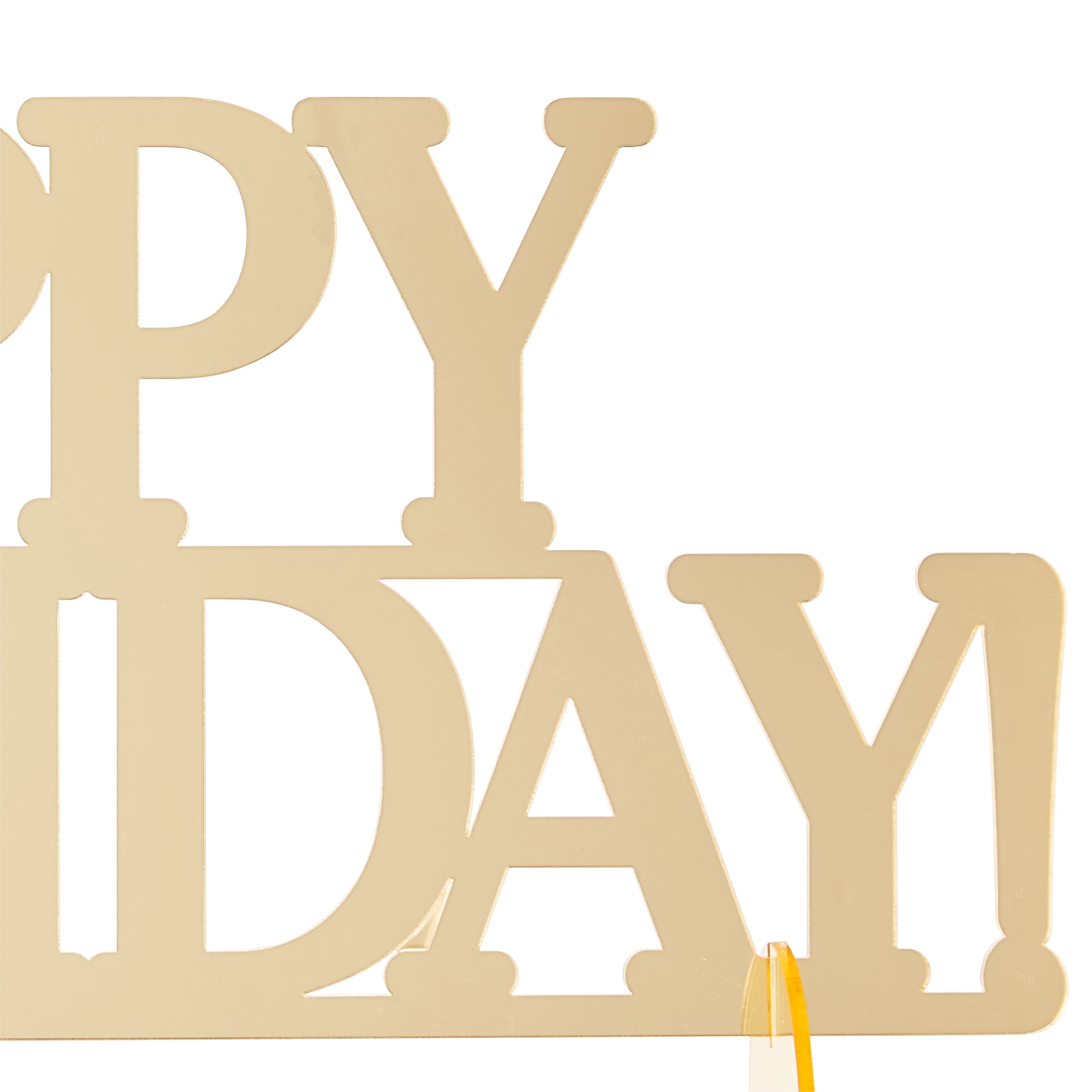 Gold Acrylic Happy Birthday Table Centerpiece, 5.5" x 14.88", by Way To Celebrate