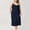 Navy, variant on Women's Plus Size Silk Satin Nightgown Sleeveless Chemise Sleepwear Spaghetti Strap Sleepshirt Sleep Dress Loungewear