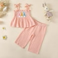 thumbnail image 2 of Aihuaihua Girl Easter Outfit Size 6 Sleeveless Easter Print Sling Top & Soft Pants Summer 2 Piece Outfit Pink,18-24 Months, 2 of 5