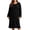Black, variant on Plus Size Fleece Nightgown for Women Cozy Plush Long Sleeve Night Gowns Winter Warm Lounge Dress with Big Pocket