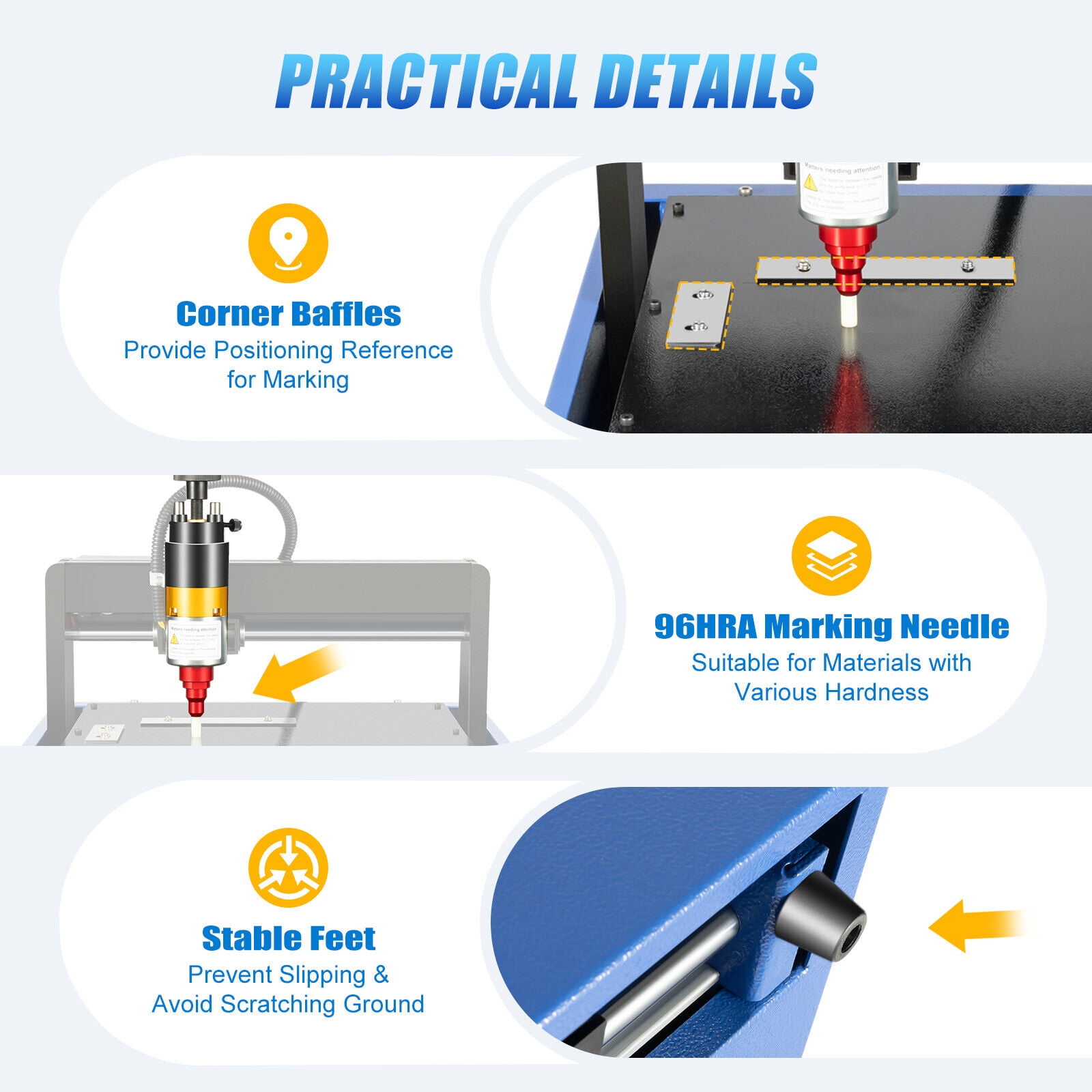 For Number Letter Label Electric Metal Marking Machine Dot Peen 200x150mm 110V