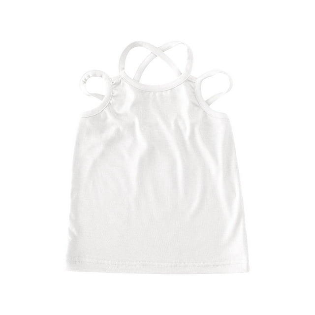 Gibobby Camisa Elegante Top de verano para niñas, ropa interior de mezcla de algodón para niños, camisola para niñas, camiseta interior para niños, camiseta para bebés para (Blanco, 3-4 Años)