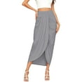 thumbnail image 7 of Baqcunre Casual Slit Wrap Asymmetrical Elastic High Waist Maxi Draped Solid Skirt Women'S Skirts Pleated Skirt Mini Skirt Women Clothing Skirts For Women,Color Grey,Size XL, 7 of 7