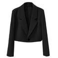 thumbnail image 3 of Cropped Blazers for Women 2025 Long Sleeve Notch Lapel Collar Button Business Casual Work Office Jacket, 3 of 5