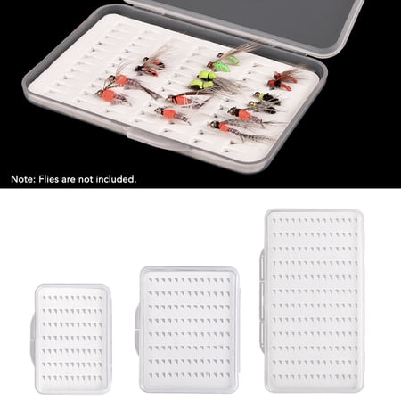 Suodoka Fly Fishing Box Trout Flies Storage Organizer Case Medium Size Transparent Ultra Thin Tackle Holder for Fishing Trips 5.12 inches / 13 cm Length Durable Plastic Construction