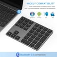 thumbnail image 2 of Tecla numérica Bluetooth Lekvey de aluminio recargable con 34 teclas, 2 of 7