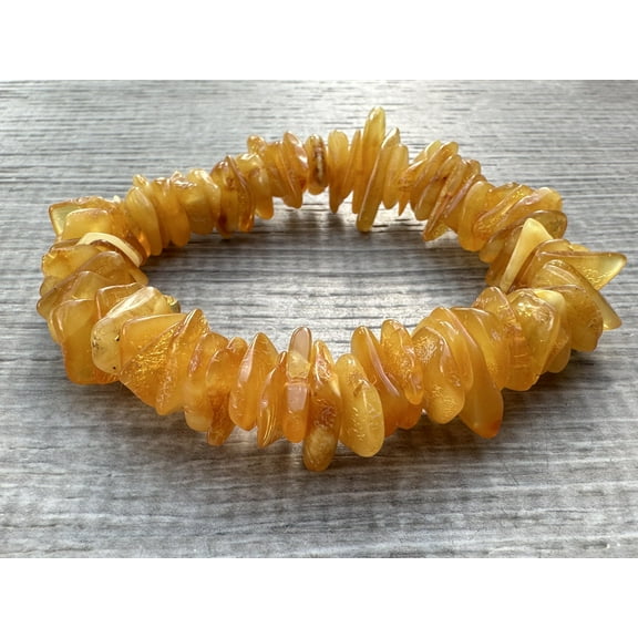 Amber Crystal Nugget Bracelet, Wholesale Genuine Amber Tumbled Gemstone Bracelet, Gift for Men & Women (1)