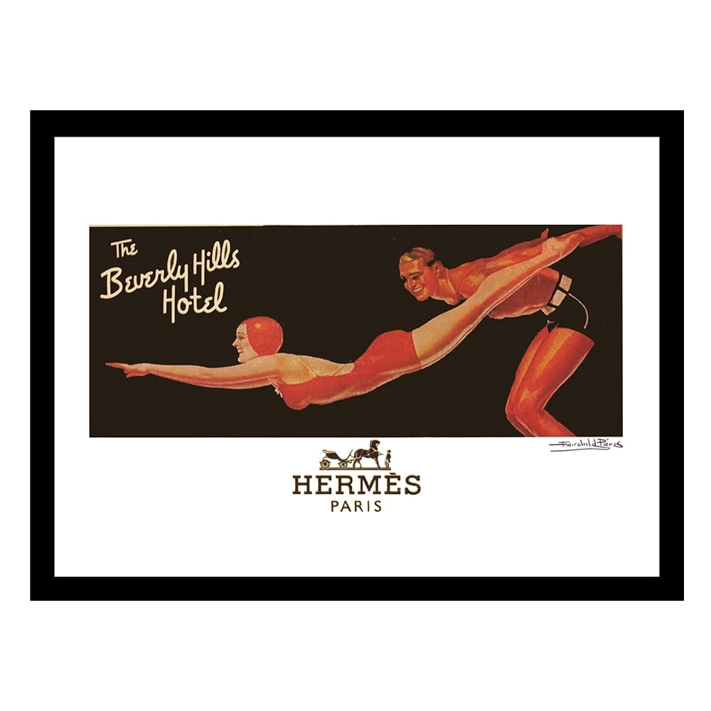 Vintage Diving at the Beverly Hills Hotel Framed Print